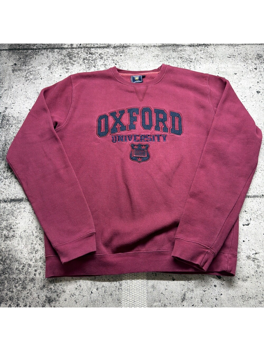 Oxford University Sweatshirt L Crewneck Maroon Embroidered Official Merchandise